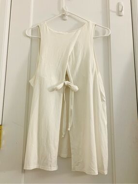 Sleeveless Top - White Open-Back Tie Tank - NWOT